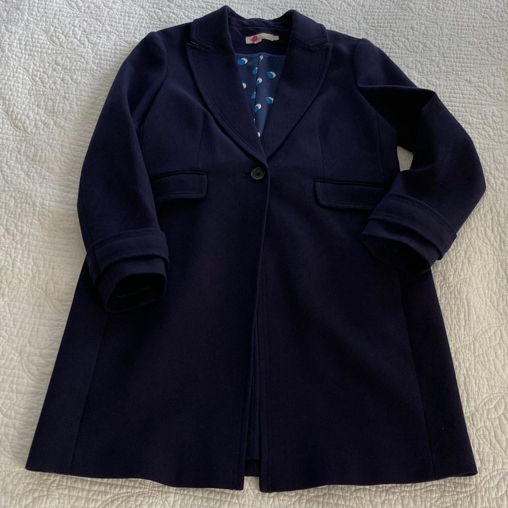 Boden Navy Single-Button Aileen Coat, 12R